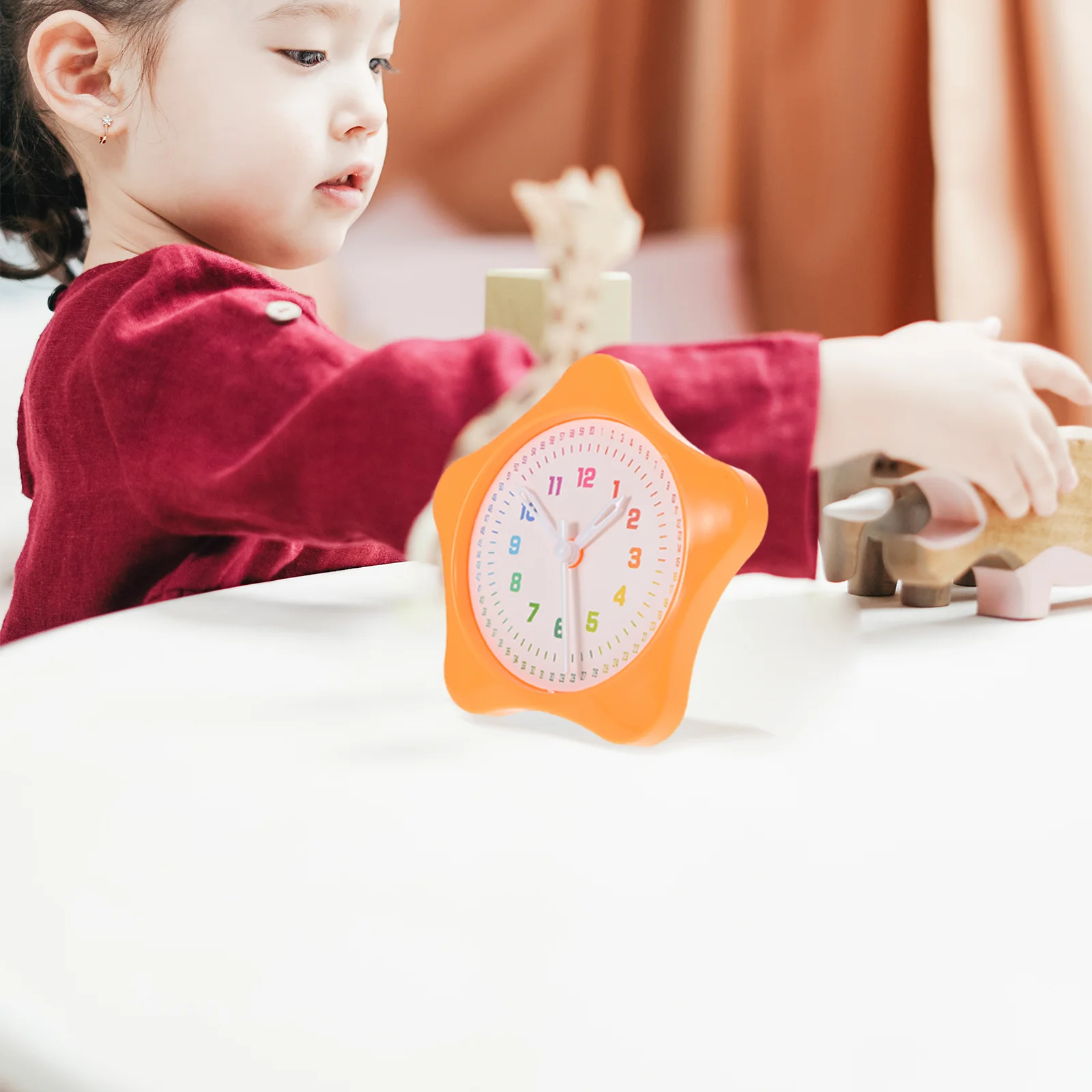 

Learning Bell Teaching Alarm Clock Educational Time Toy Desktop School Display Model