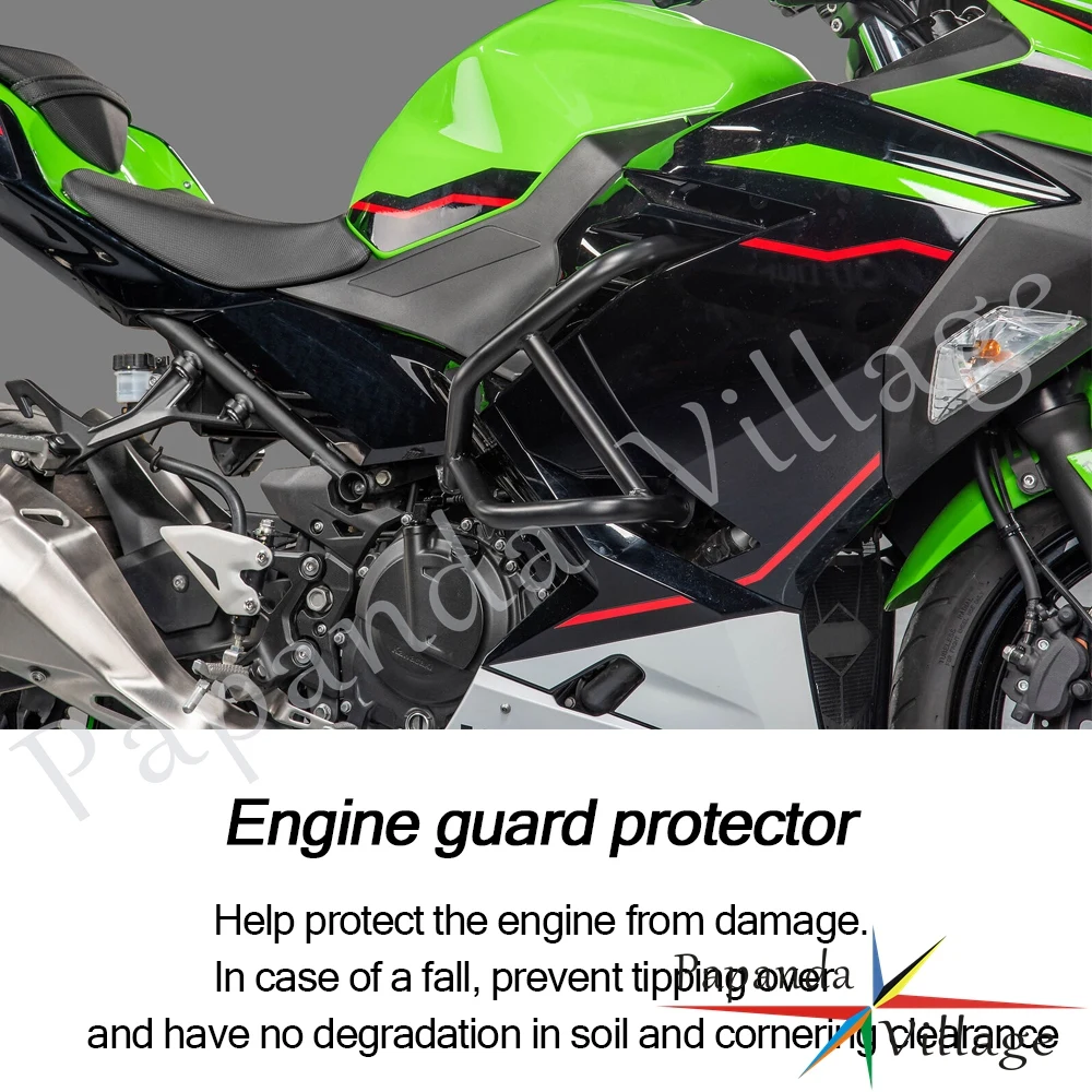 Engine Guard Protector For Kawasaki Ninja 250 400 2018-2024 Fall Protection Frame Covers Black Engine Hood Anti-collision Device