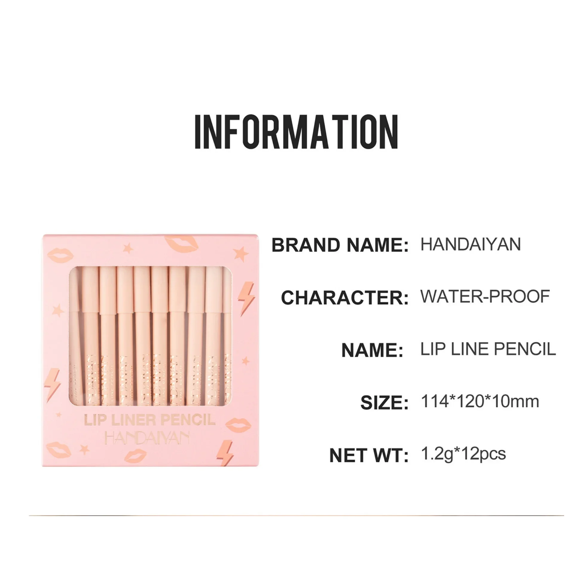 HANDAIYAN Set di matite per labbra opache Penna per labbra Penna per rossetto opaca delicata morbida naturale a lunga durata impermeabile a prova di sudore