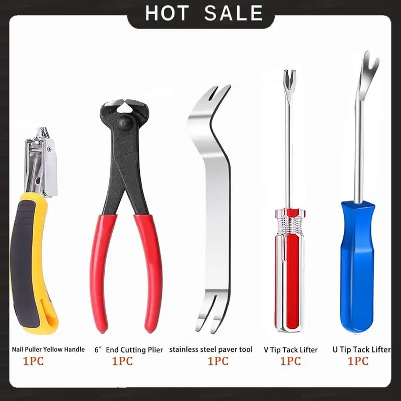 

24-Hour Delivery 5Pcs Upholstery Staple Remover Tool With Nail Puller Pliers Staple Puller Tack Puller,Nail Remover Tool For Fur