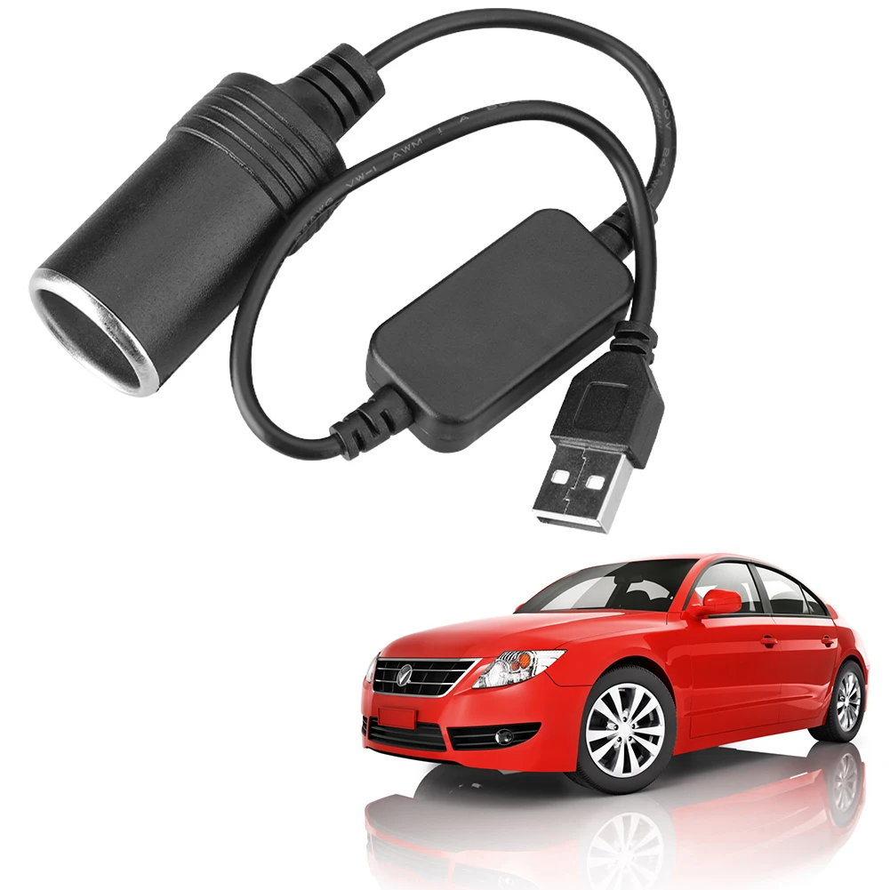 5 فولت إلى 12 فولت ولاعة السجائر المقبس USB ذكر إلى أنثى سيارة ولاعة السجائر محول مأخذ التوصيل محول اكسسوارات إلكترونيات السيارات