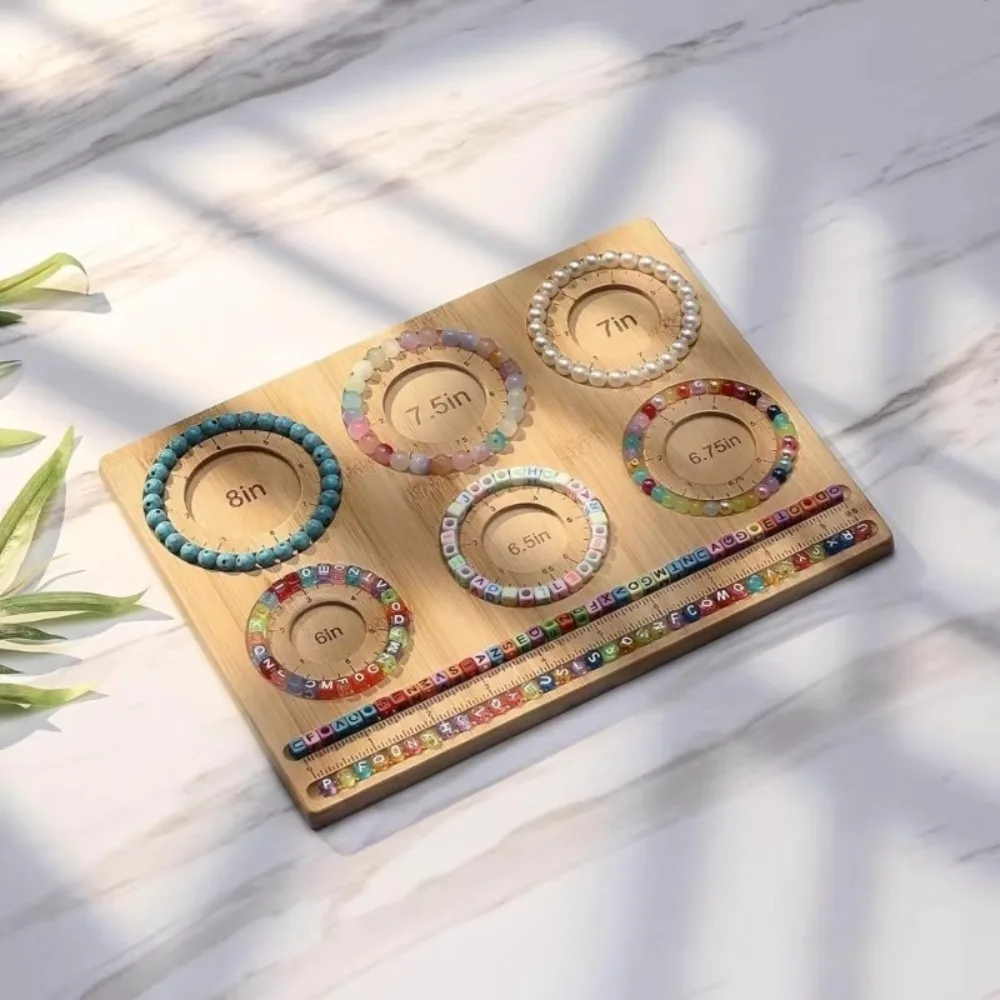 

Wooden Bead Boards 6" 6.5" 6.75" 7" 7.5" 8" Measurement Tool Bracelet Sizer with Scale Beading Holder Tray for Jewelry Making