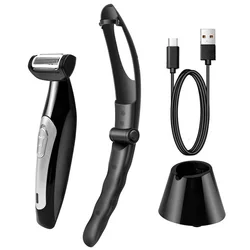Adjustable Extreme Reach Detachable stretchable Handle electric back and body remover body trimmer back shaver for men