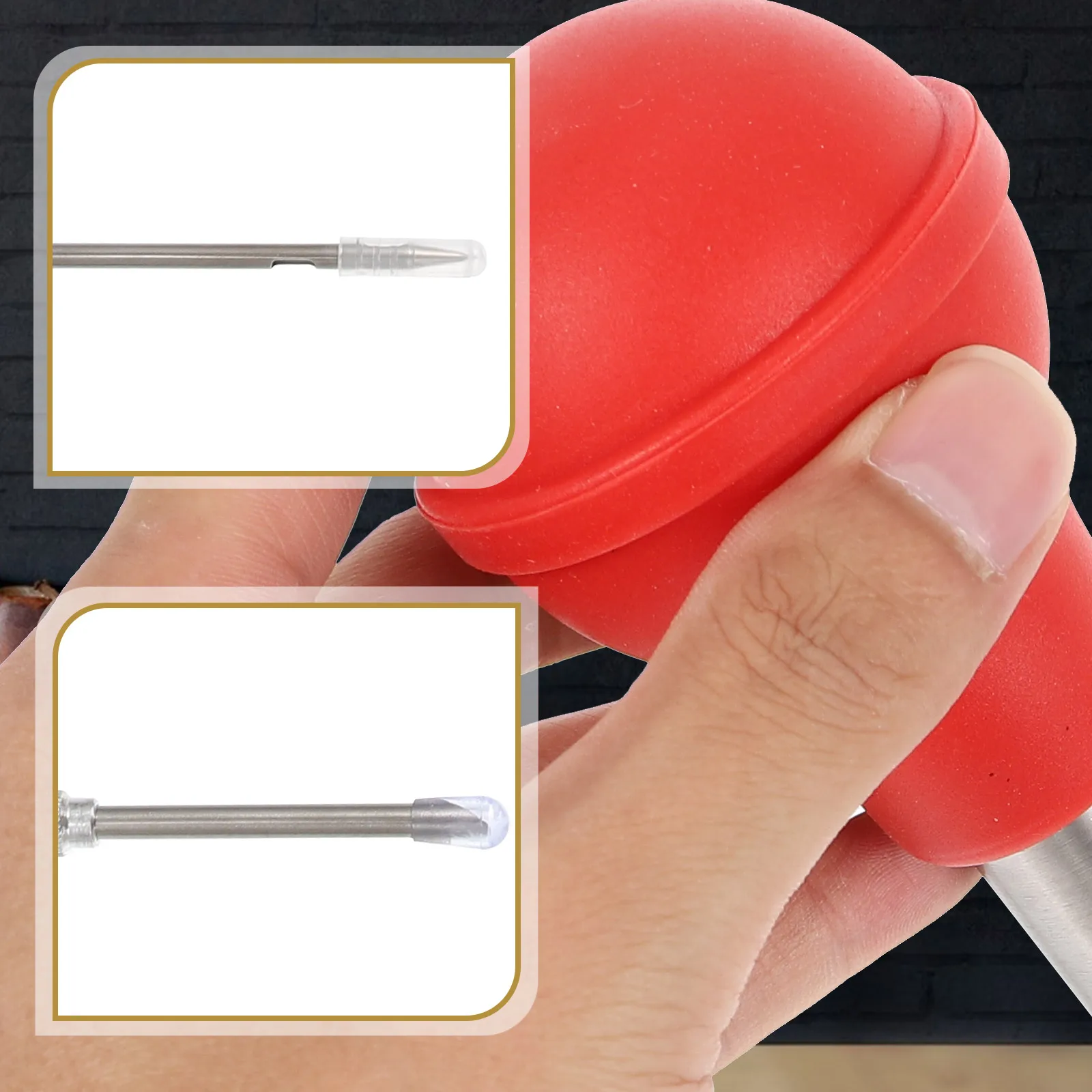 

1 Set Stainless Steel Silicone Turkey Injector For Bbq Meat Marinade Injection Barbecue Tools Drip Oil Seasoning Tube Kitchen