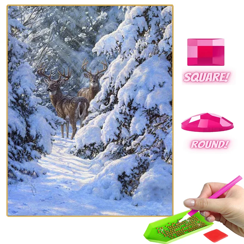 

Набор для алмазной живописи, зимний пейзаж, вышивка крестиком, полная Алмазная вышивка, мозаика, искусство, картина стразы, Декор, ручная работа, подарок