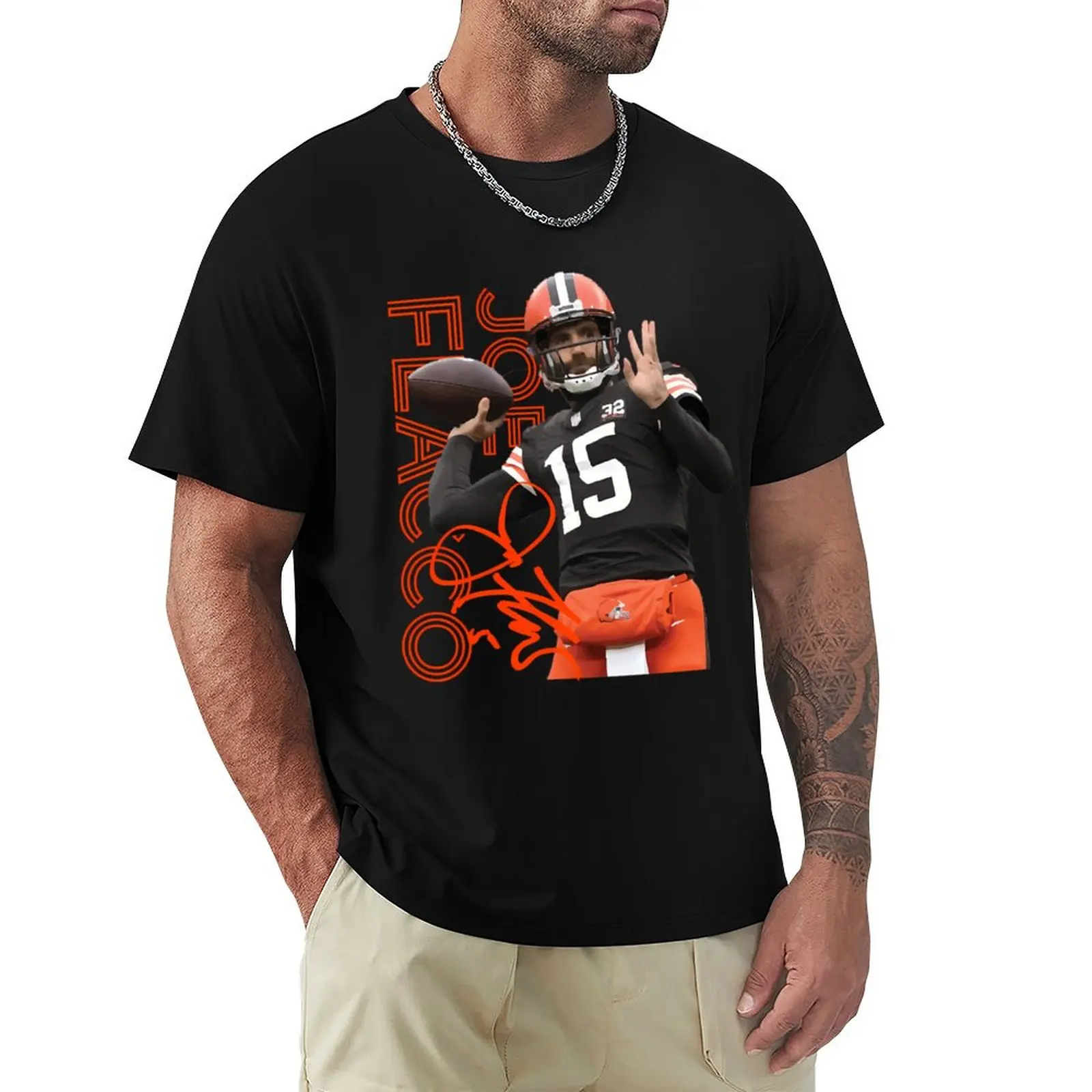 Joe Flacco T-Shirt Basic Simple Casual Short Sleeve Tee