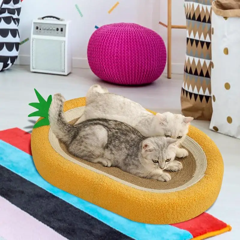 Cat Scratch Bowl Cat Scratch Pad Board Lounge Couch Thickened Cardboard Cat Bed Wear-Resistant Cat Scratch Board For Indoor Cats