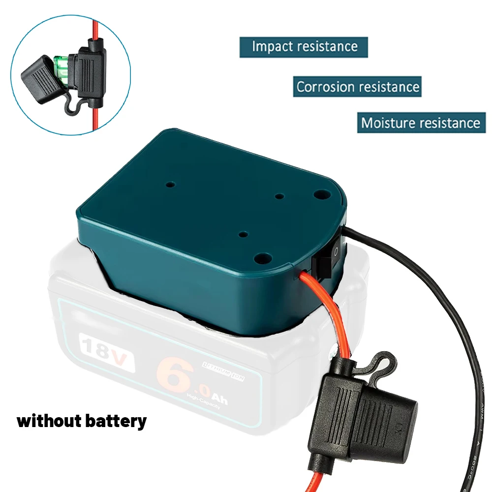 

External Battery Adapter Converter for Makita 14V/18V Battery DIY Power Tool box mod Plug accessories fuse and ON/OFF switch