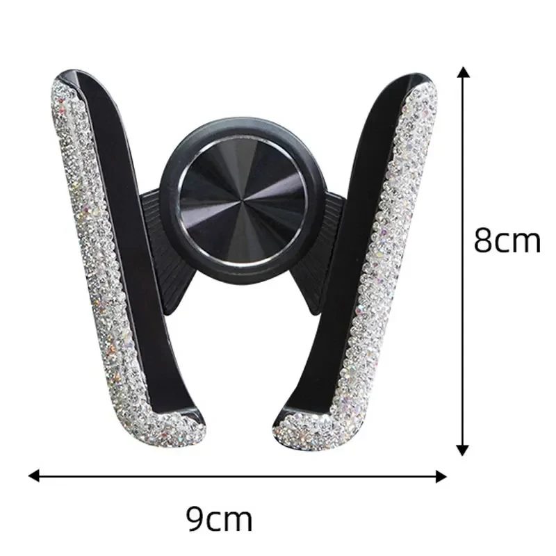 Car Phone Holder Diamond Crystal Car Air Vent Mount Clip Mobile Phone Holder Stand in Auto Bracket Interior Accessories Women