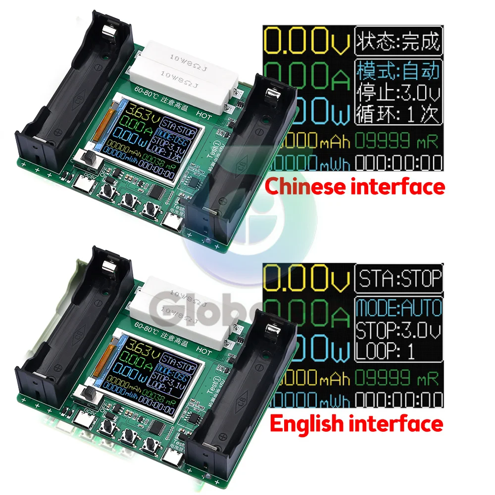 18650 Lithium Battery Capacity Tester Module Type-C LCD Digital MAh MWh Battery Power Bank Detector Module Tester