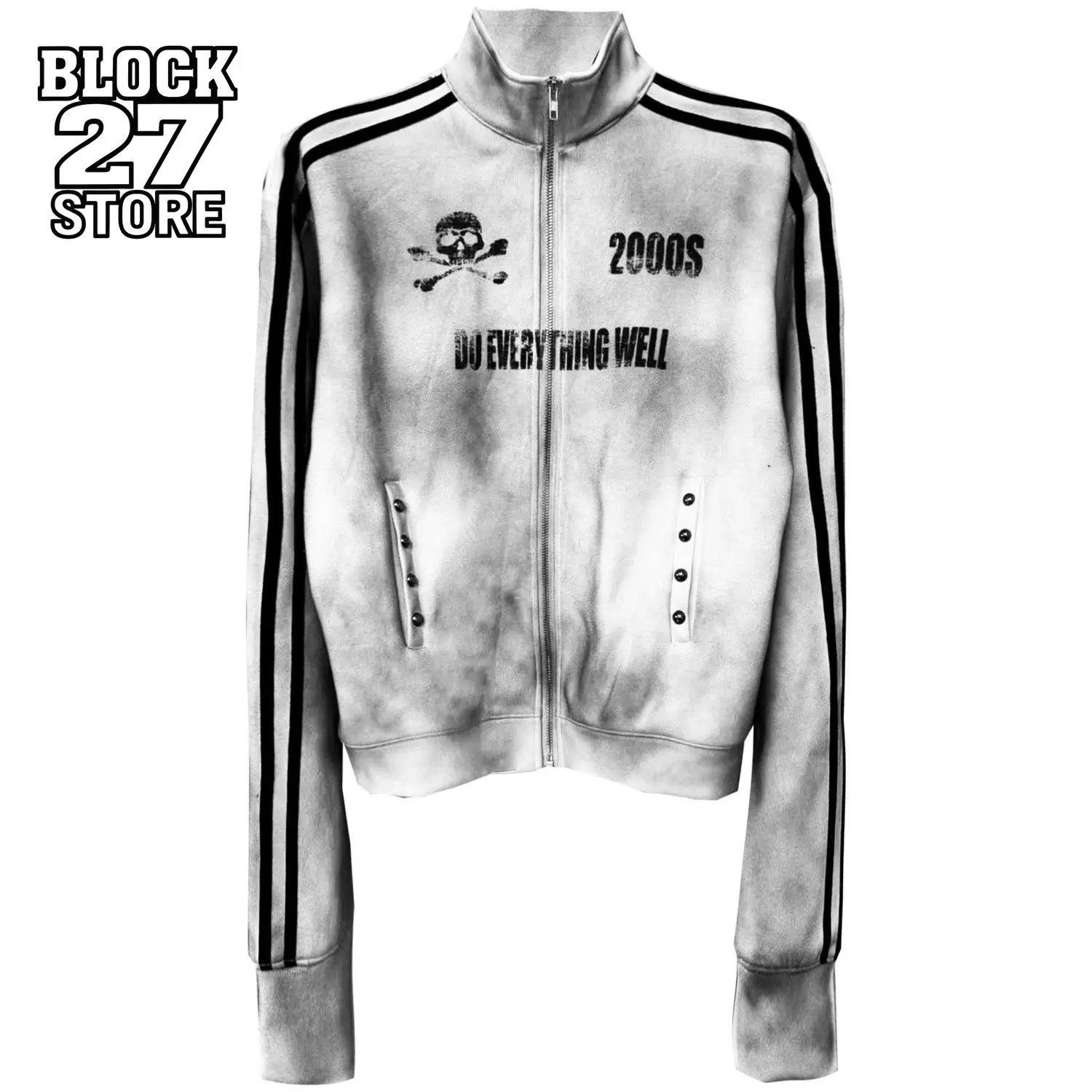 

Мужская куртка в винтажном стиле, уличная одежда, светло-серый воротник-стойка, пальто на молнии с принтом черепа и полосками, свободный крой, ретро, панк, мода