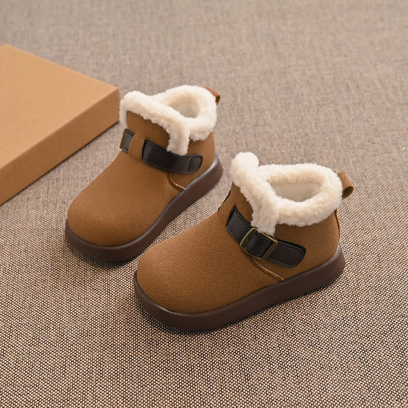 2025 Winter New Girl Shoe Versatile Children Shoe Anti Slip Princess Short Boot Velvet Warmth Kid Winter Boot Casual Cotton Boot