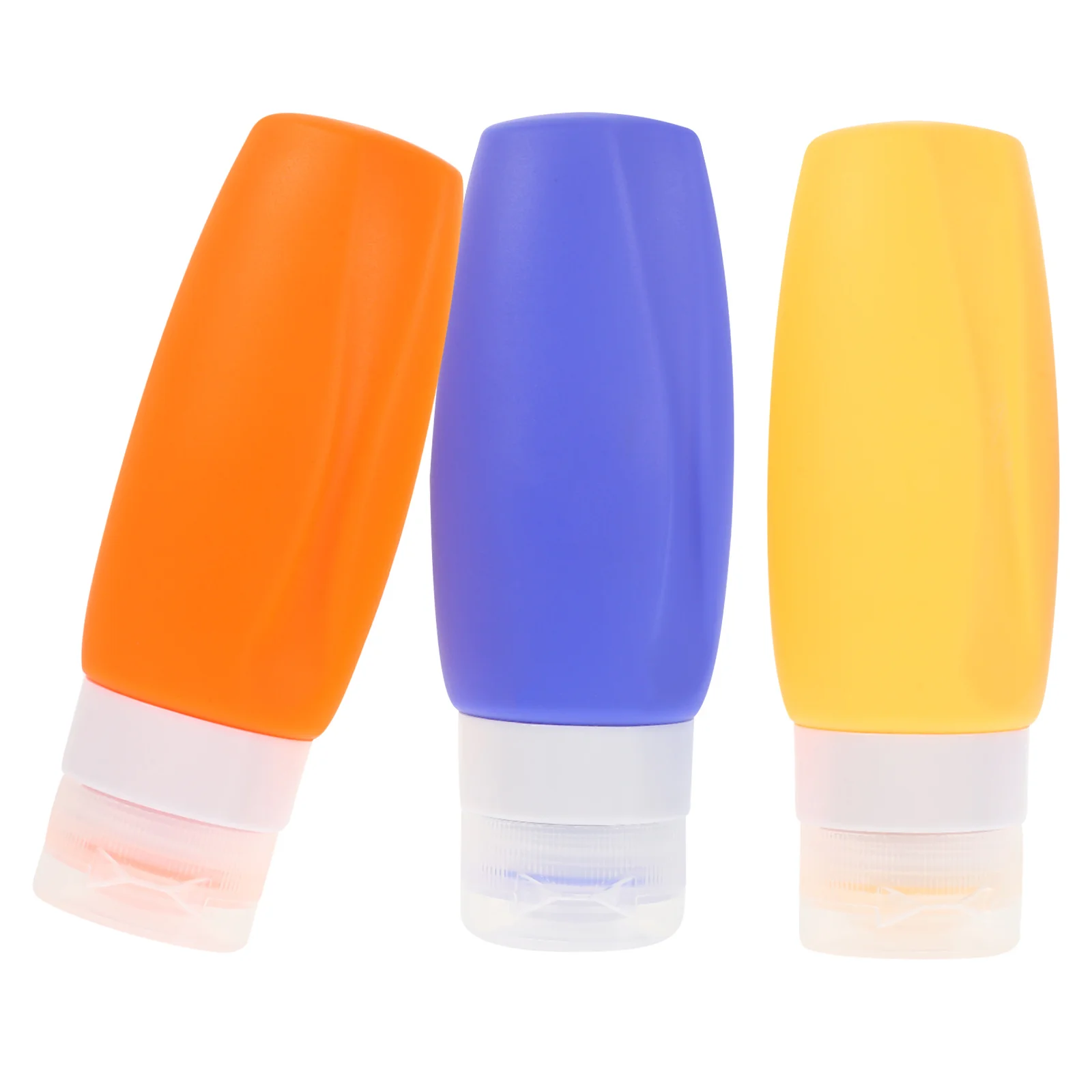 3 قطع من زجاجات السفر المصنوعة من السيليكون، حاويات أدوات الزينة القابلة لإعادة الملء، 90 مل، مدمجة لوشن شامبو السفر في الهواء الطلق