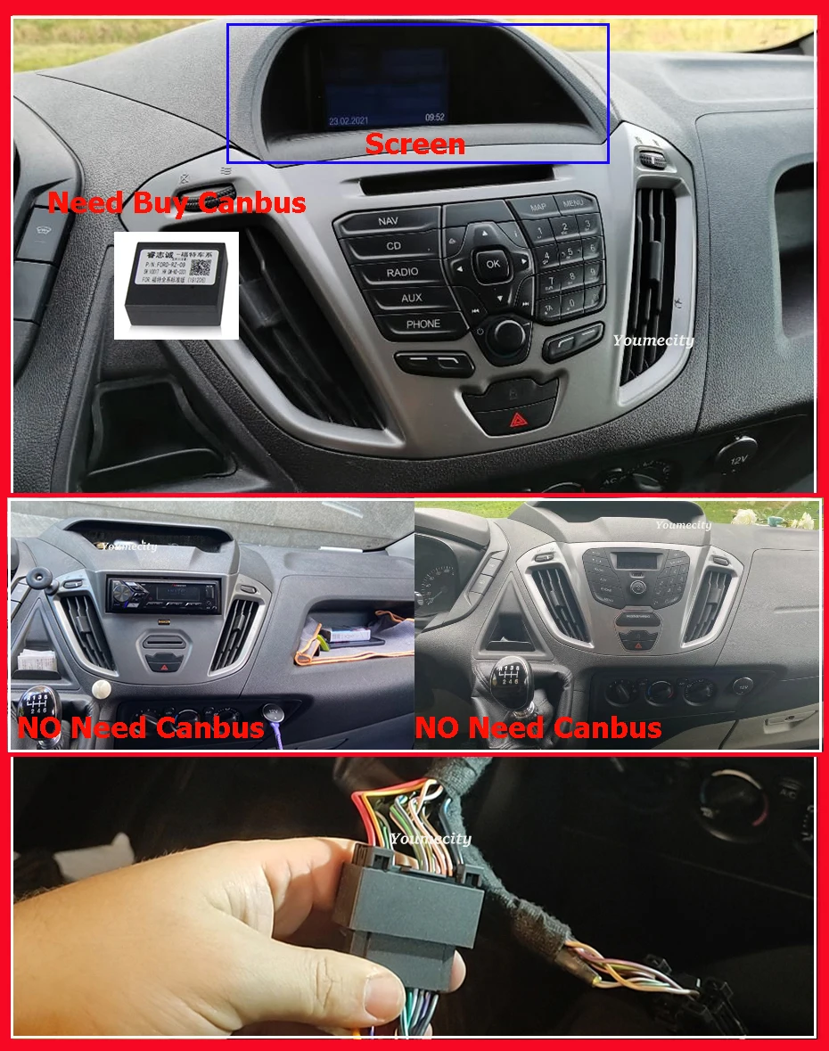 Car Head Unit Android 12.0 Radio Gps Carplay Multimedia For Ford Transit Custom Tourneo 2013 2014 2015 2016 2017 2018 2019