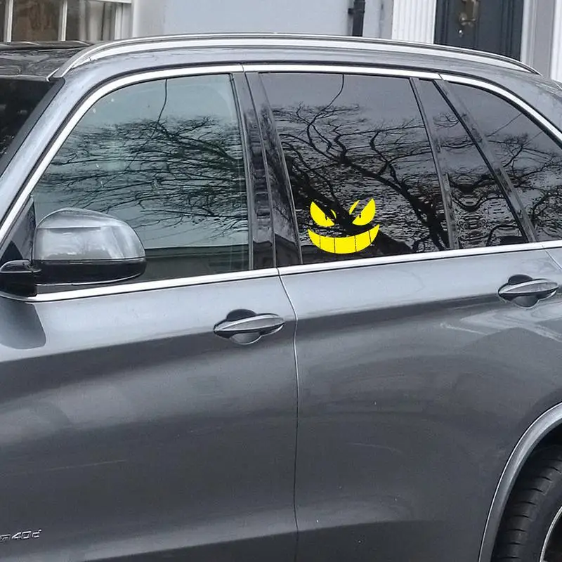 Reflective Eye Decal Waterproof Eyes Car Stickers Yellow Night Safety Driving Caution Tear-Resistant Horror Graphics For Bumpers