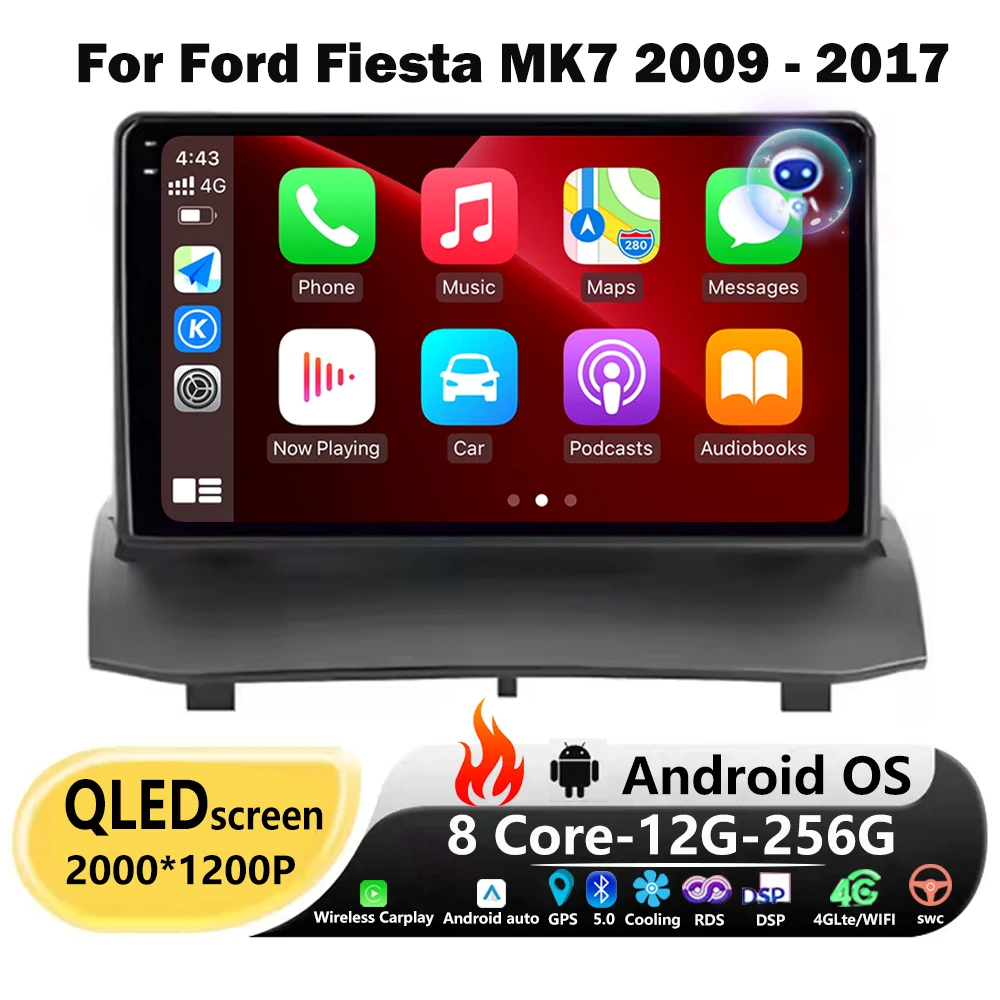 

Android 16 Auto Carplay For Ford Fiesta MK7 2009 - 2017 Car Radio Multimedia Video Player GPS Navigation Stereo WIFI Head Unit