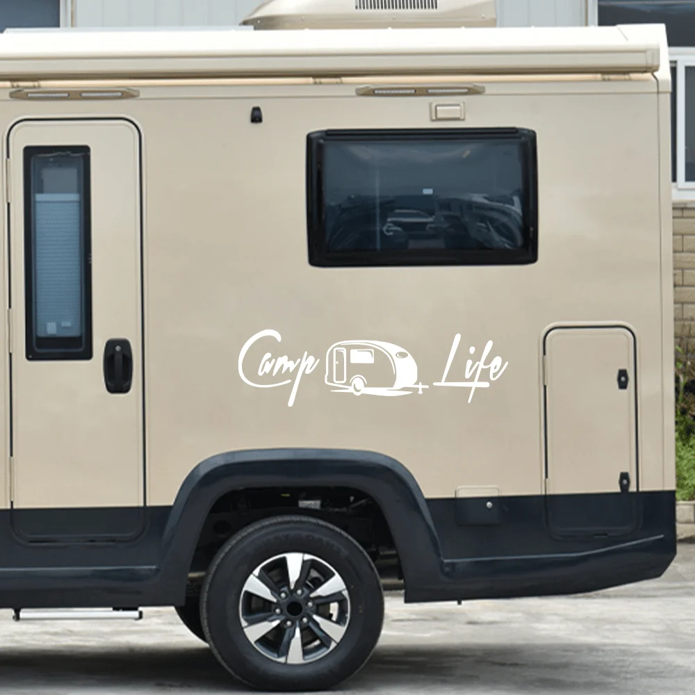 

1pc Creative Camper Life Car Decal For Door Decor For Truck Window Bumper Auto Suv Door Laptop Kayak Vinyl Decal