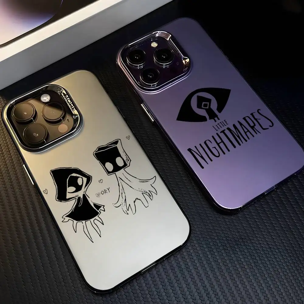 LittleS Game N-Nightmares جراب هاتف آيفون 17 16 15 14 13 12 11 Pro Max Air متعدد الألوان ماتي ليزر معدني أورورا فوندا