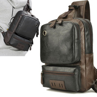 Men's Chest Bag Multi-function Sling Waist Bags for Men Casual Versatile  Outdoor Travel PU Shoulder Crossbody Sling Backpack