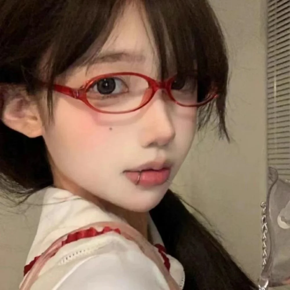 

Ultralight Y2K Anti Blue-ray Glasses Retro Lightweight Oval Glasses Transparent Ins Small Frame Eyewear Unisex