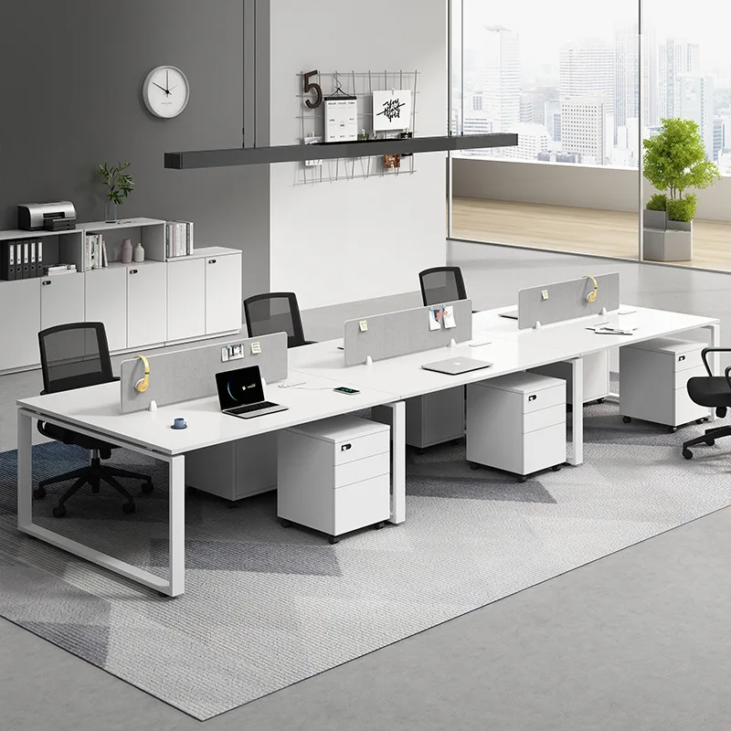 Staff office desk and chair combination four-person partition simple modern screen card seat office computer staff station table