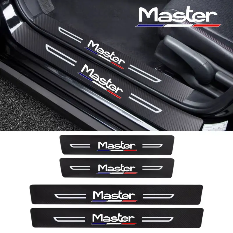 Anti Scratch Car Door Sill Protective Film Stickers For Renault Master Logo Rear Trunk Bumper Guard Strip Auto Decor Accessories