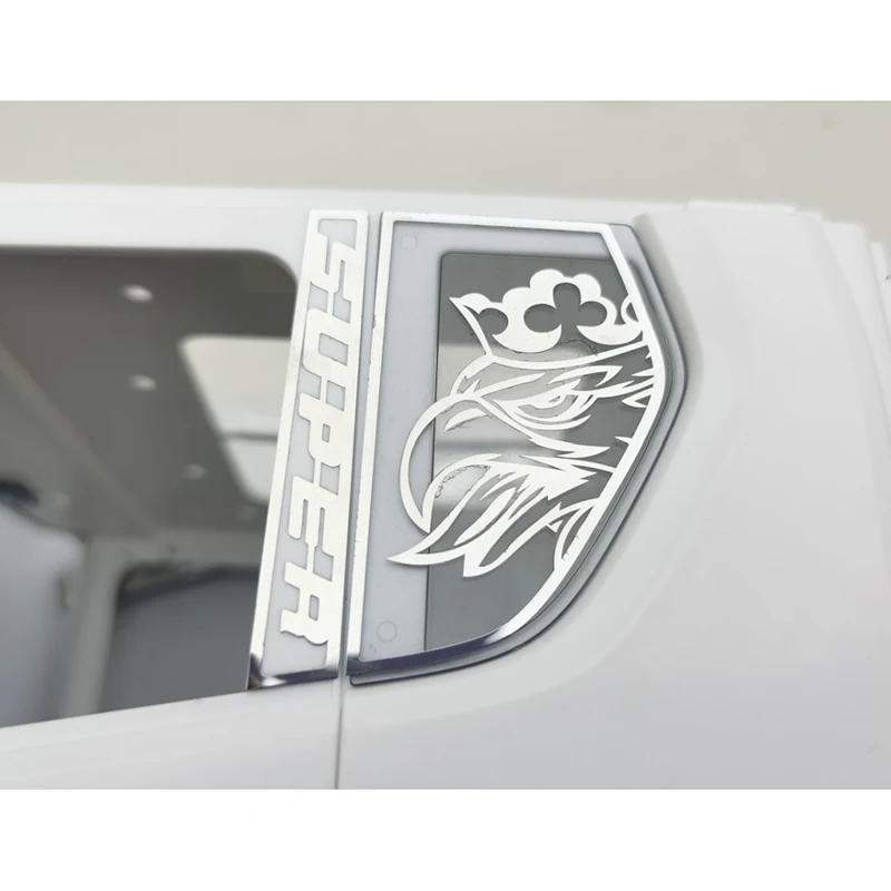 Simulation Metal Silver Car Window Sticker for 1/14 Tamiya RC Truck Car Scania 770S 6X4 56368 8X4 56371 Diy Parts Toys