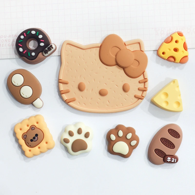 Miniso Cookie Series Theme Hello Kitty Cartoon Shoe Charms With Holes For Clogs Cute Diy Decorative Xmas Halloween Party Gifts