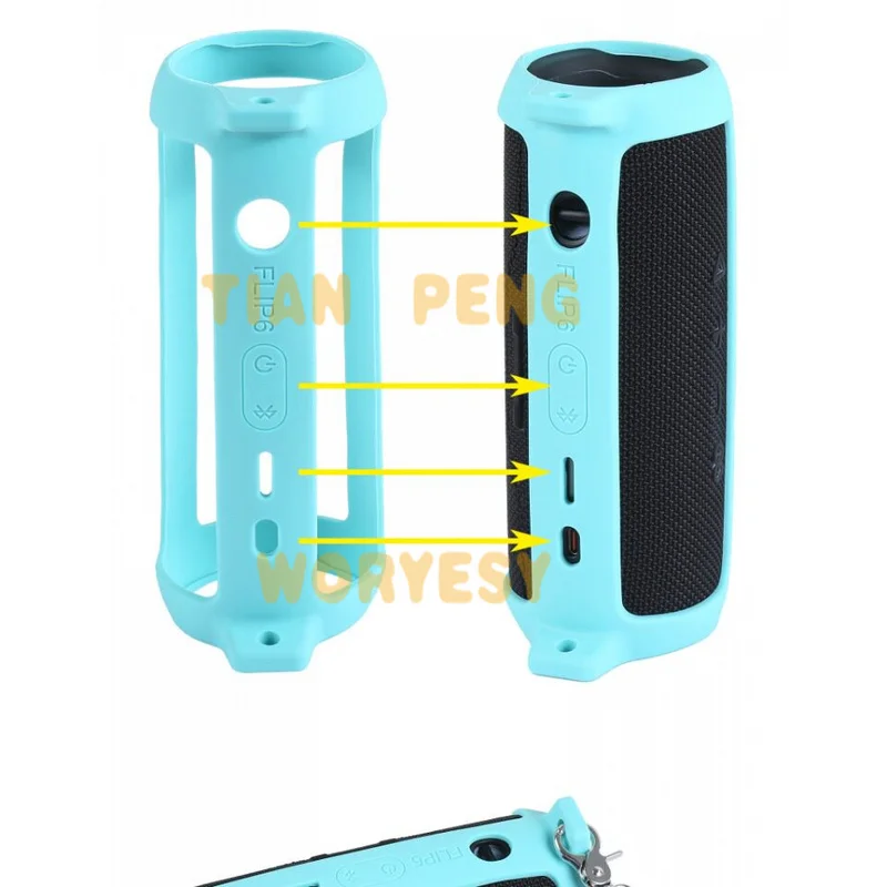 WYORESY premium shockproof protective case for JBL Flip6 speaker buffers drop impact and prevents device damage