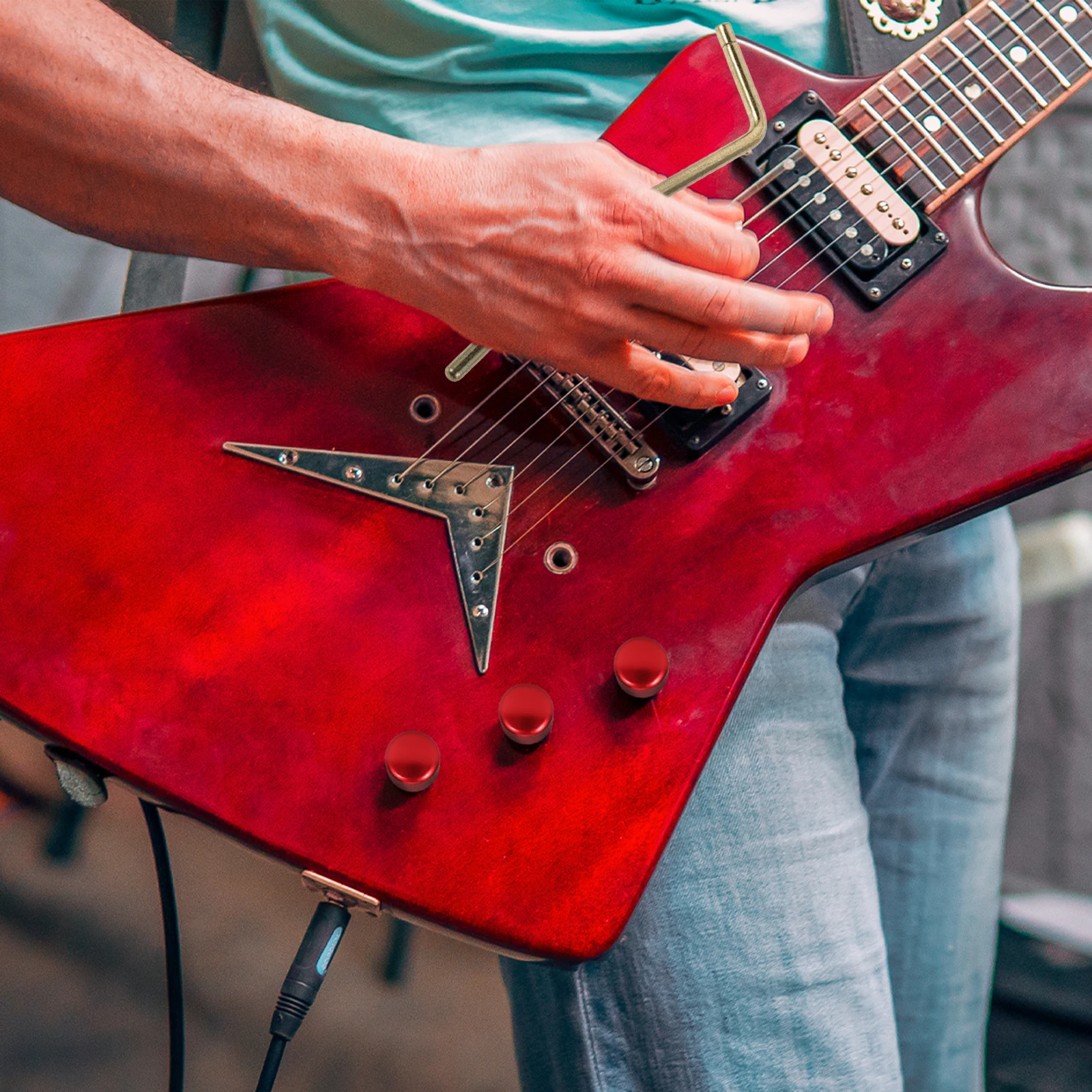 

Electric Guitar Rocker 5mm Metal Whammy Bar Tremolo Arm Vibrato Effect Replacement Parts Accessories Instrument