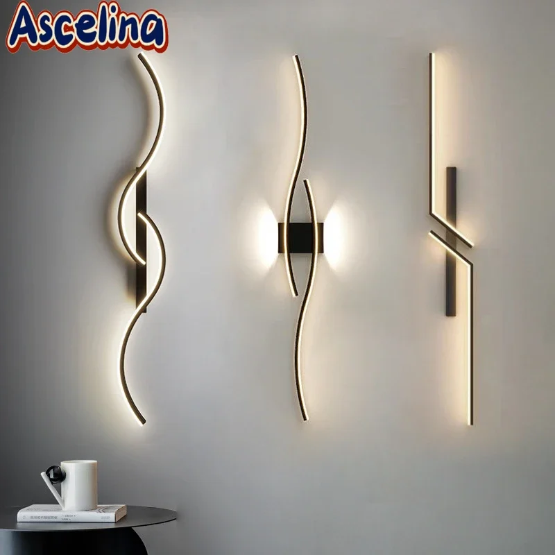 

Modern LED Wall Lamps Minimalist Aluminum 120cm Lights For TV Cabinet Bedroom Bedside Entryway Living Room Decorative Lighting