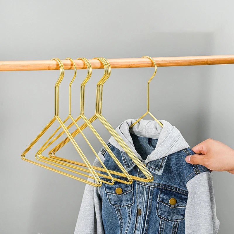 

5Pcs Nordic Gold Iron Coat Hanger Clothes Storage Rack Home Closet Organizer Decoration Accessories for Kid Clothes Dress Towel