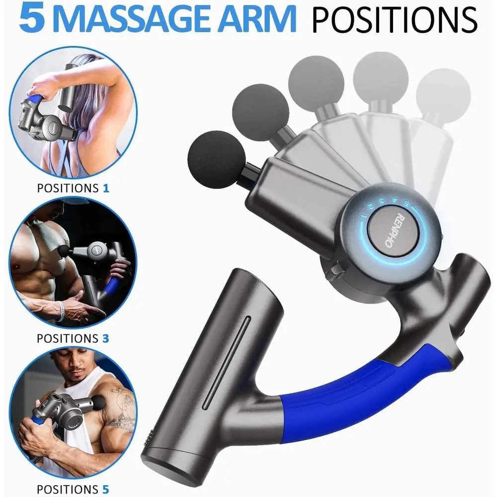 Adjustable Arm Massage Gun for Deep Tissue Relief, Portable Muscle Percussion Tool, Ideal for Athletes, Carry Case Included, FSA