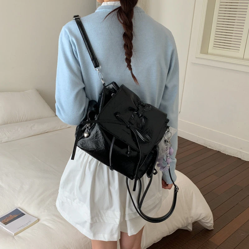 【Multiple Back Methods】South KoreainsBow-tie niche crossbody backpack2026Spring new versatile backpack