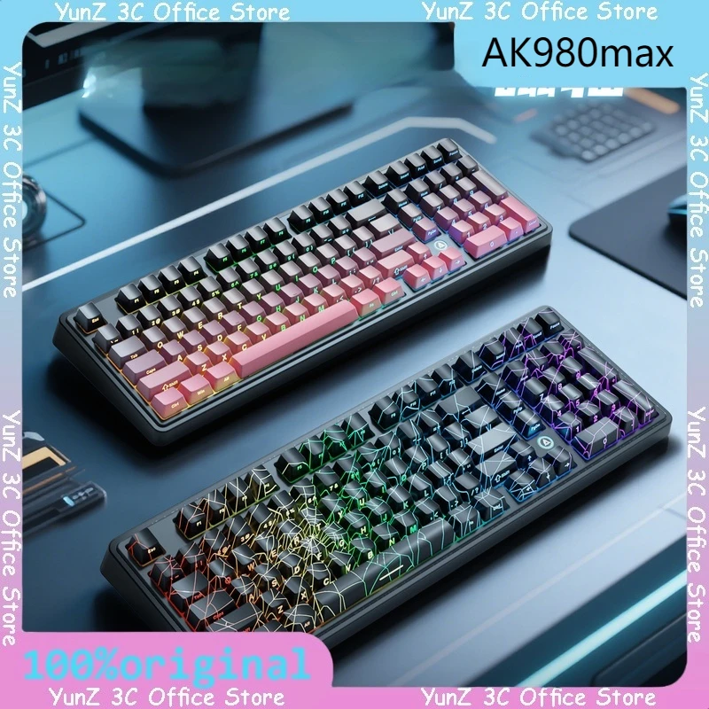 

Механическая клавиатура AJAZZ AK980max с магнитной осью, контурные колпачки для клавиш, проводное соединение, игровая киберспортивная индивидуальная клавиатура с возможностью горячей замены