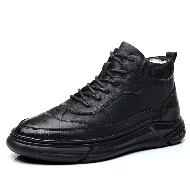 الشتاء الرجال أحذية البقر الأحذية الجلدية عالية قمم عارضة أحذية الشارع بارد الدافئة أفخم حذاء من الجلد #6