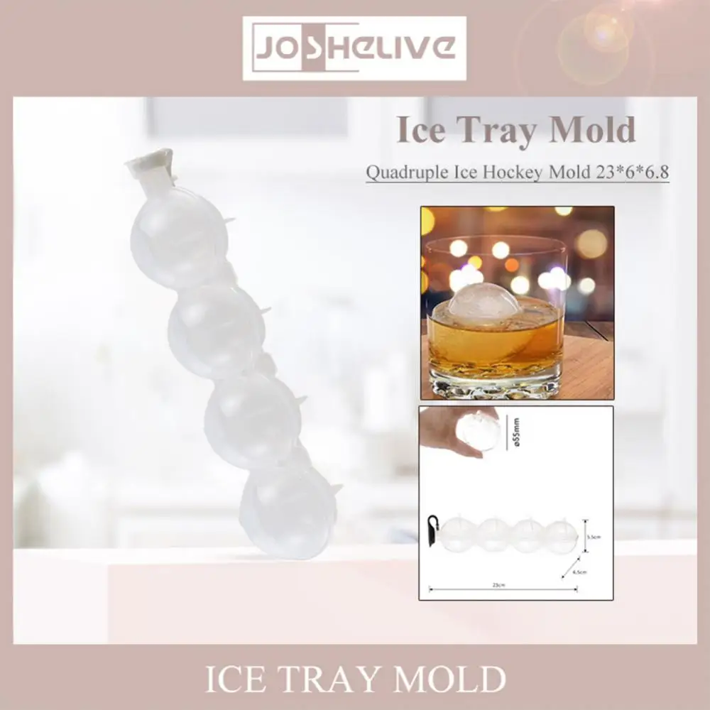 Kitchen Ice Box Ice Cream Maker Tool 4 Hole Ice Hockey Makers Round Ice  Ball Mold Whisky Cocktail Vodka Ball Ice Mould Bar Tool