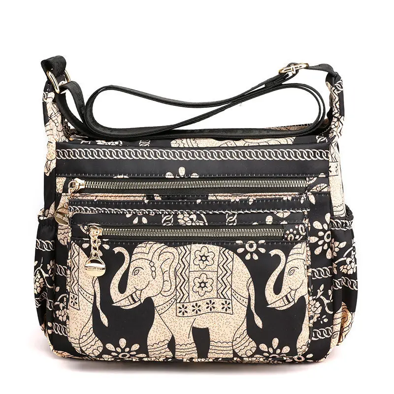 2023 New Women Cross-Body Bag Multi-Compartment Large Capacity Mom Bag Western Style Printed Ethnic Style Bags