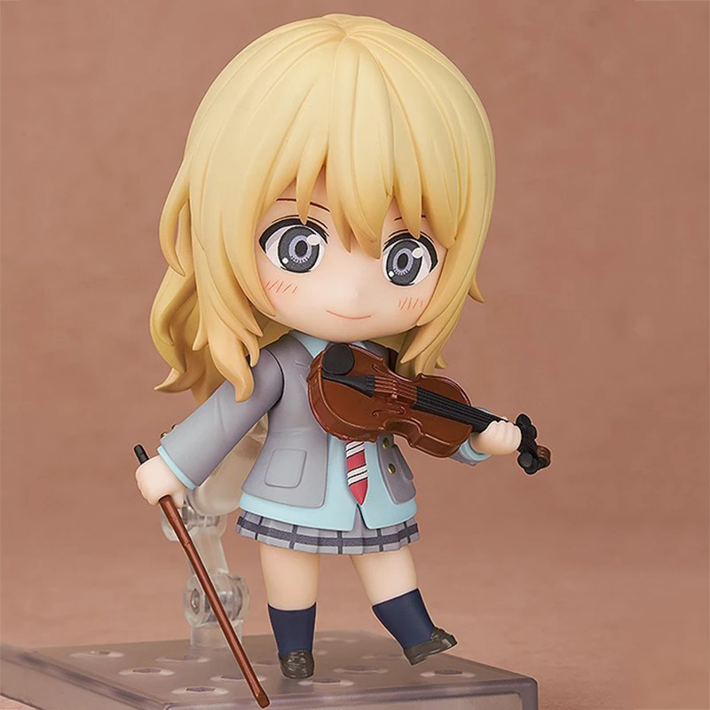 

Cartoon #2113 Kaori Figure Your Lie in April Figurine Q Version Kaori Miyazono Figure School Uniform Doll 10cm PVC Colletion Toy