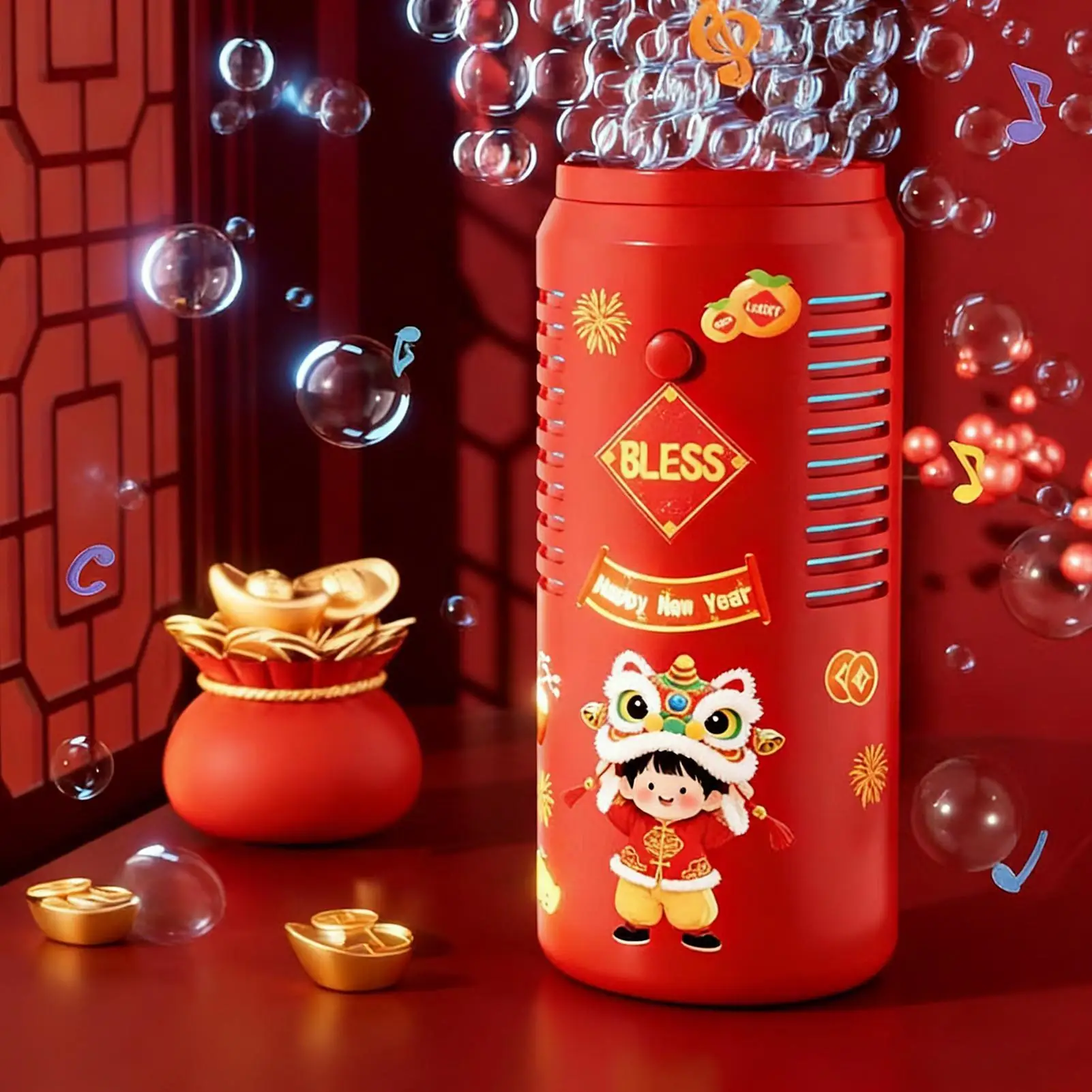 Automatische FireworksBubble Machine met flitslichten Geluiden voor kinderen Buitenspeelgoed Pro Party Festival Vier Bubble Machines