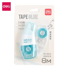 Deli 1 Set Double-sided Tape Glue With Refill Random Color 8m Office School Stationery 7325