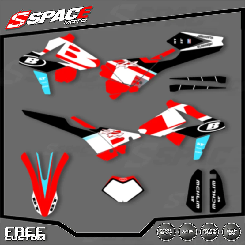 

SPACE индивидуальная мотоциклетная графическая фоновая наклейка для Beta 250 300 RR 2018 2019 18-19 комплекты наклеек эндуро 09