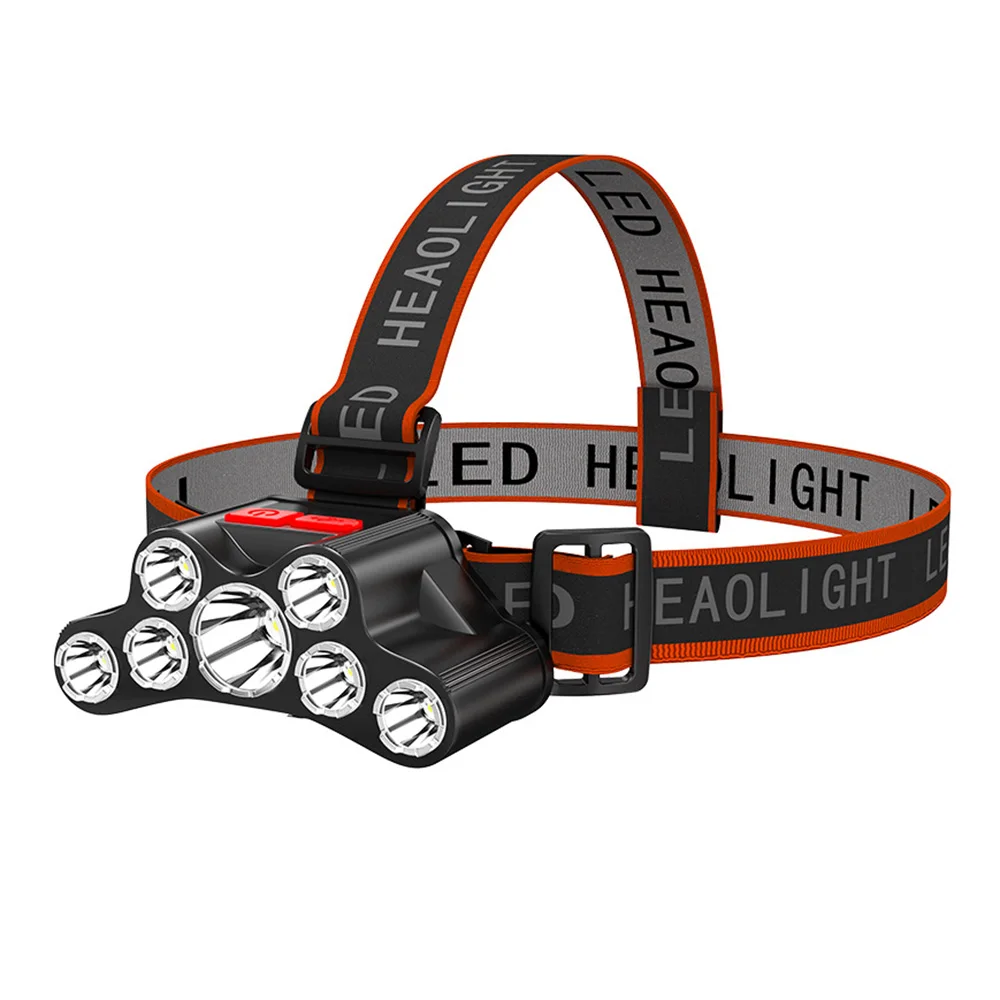 7LED Powerful LED Headlamp USB Rechargeable Led Headlight Super Bright Head Lamp Waterproof Flashlight For Camping Working