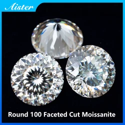 Round 100 Faceted Cut Moissanite Loose Stone Diamond D Color Russian Bird's Nest Cut Moissanite Gemstone With GRA Certificate