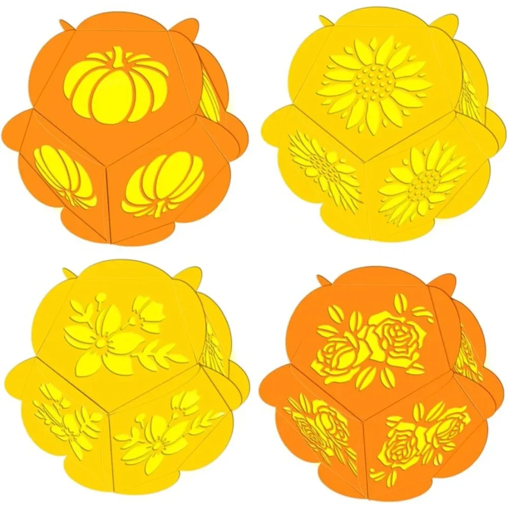 3D Lantern Cut Die Pentagon Light Box Cutting Dies Flower Sunflower Pumpkin Carbon Steel Cut Die Embossing Stencils Template