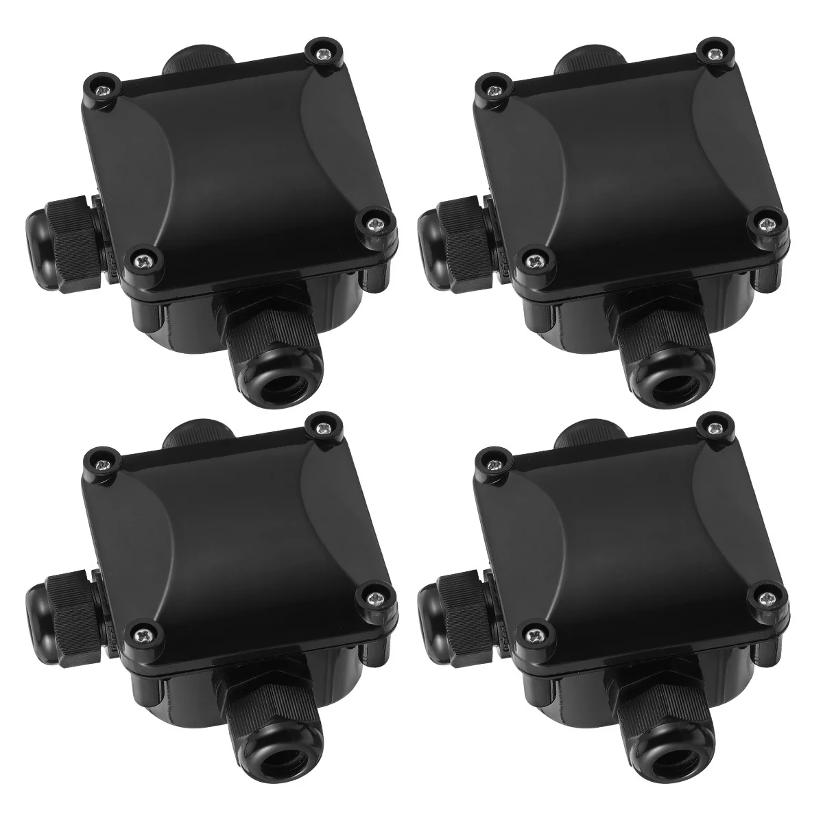 5Pcs IP68 Outdoor Waterproof Junction Box Black 3-Way Cable Connector Electrical Cable Connector Box Junction Case