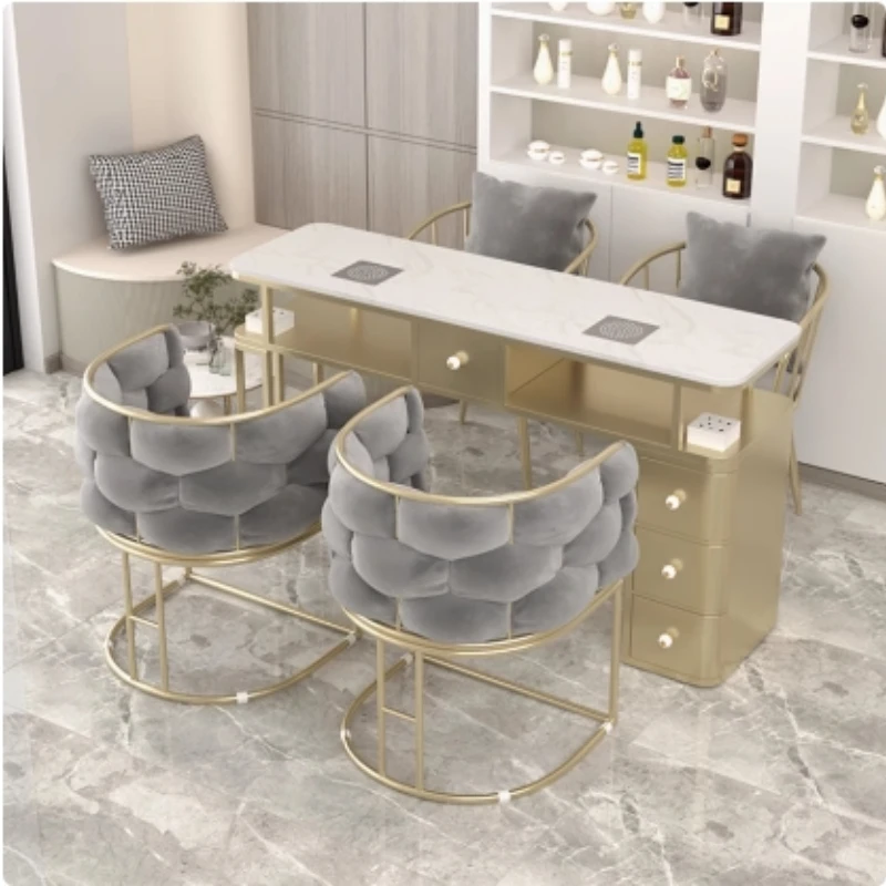 Storage Cleaner Nail Desk Luxury Marble Drawers Professional Salon Manicure Table Simples Makeup Mesa De Manicura Furniture