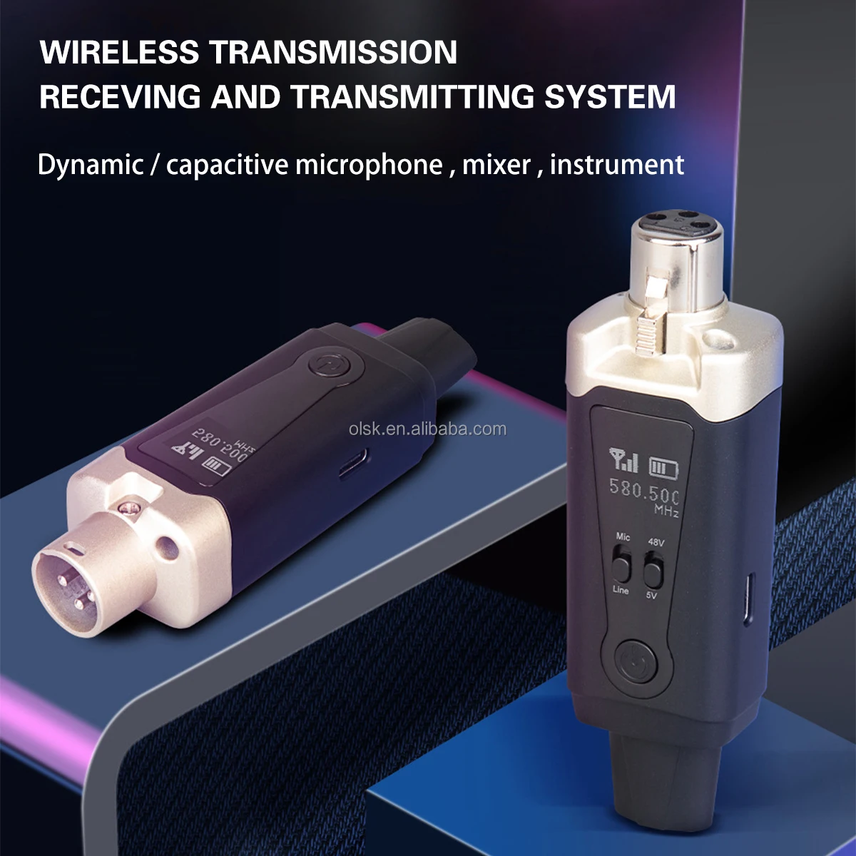 Clavax CLWA-MA15 UHF Wireless System XLR Transmitter and Receiver for Dynamic Condenser Microphone Audio Mixer PA System