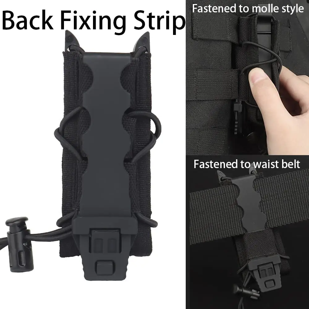 Tactical 9mm Magazine Pouch Hunting Single Magazine Bag Outdoor Molle Flashlight Pouch Torch Holder Hunting Knife Holster Bag