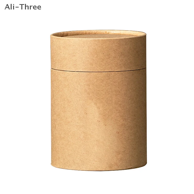1 個クラフト板紙チューブラウンドエッセンシャルオイル包装容器茶キャディコーヒー化粧品工芸品ギフト収納
